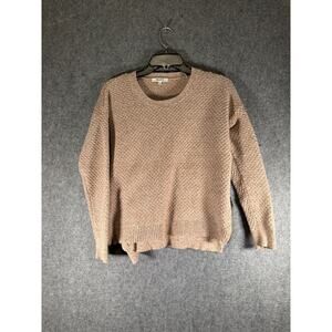 Madewell Sweater Women Small Brown Crewneck Knit Pullover‎ Side Zip Comfort Cozy